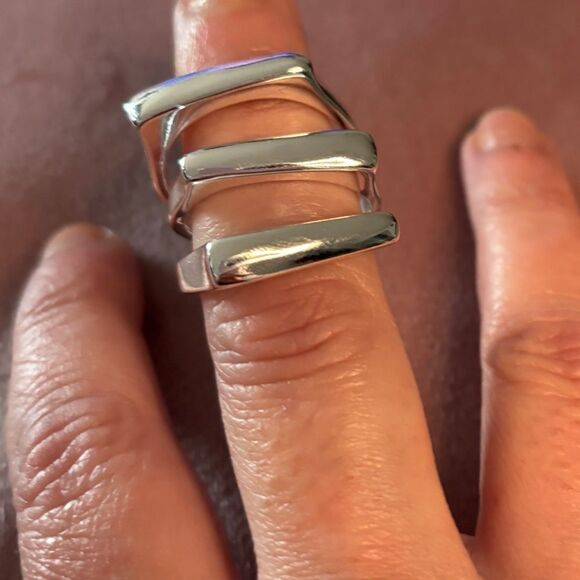 The trio statement ring in 925 silver - Picture 5 of 11